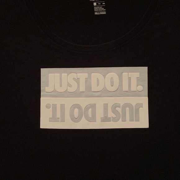 🏃 NIKE JUST DO IT FLIPPED BOX LOGO SHORT SLEEVE BLACK T-SHIRT - SIZE XXL 🏃‍♂️ - Picture 2 of 7